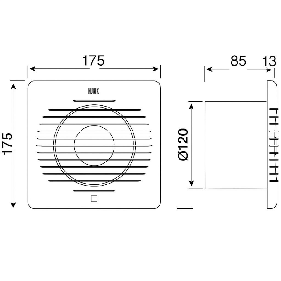 Horoz 12 cm (120’lik) Aspiratör | Banyo, Mutfak, WC Fanı | Sessiz ve Etkili Hava Tahliye Cihazı | Duvar Tipi Havalandırma Fanı