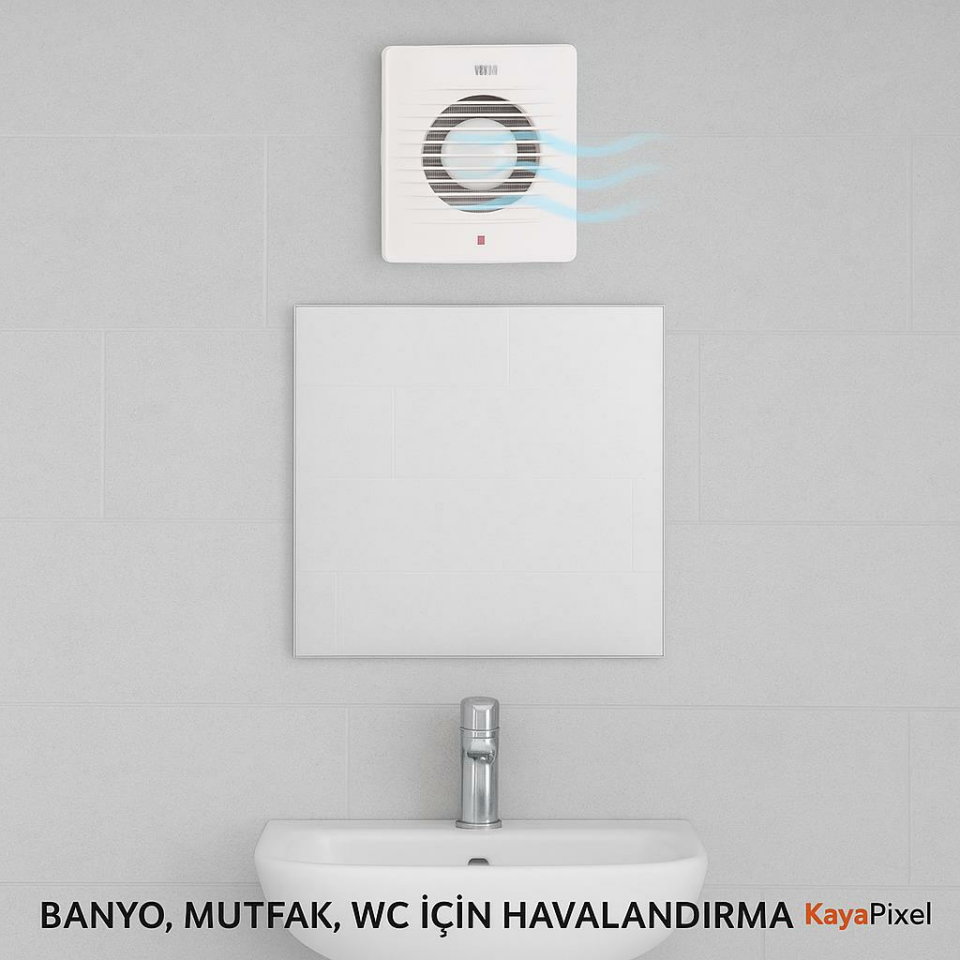 Horoz 12 cm (120’lik) Aspiratör | Banyo, Mutfak, WC Fanı | Sessiz ve Etkili Hava Tahliye Cihazı | Duvar Tipi Havalandırma Fanı