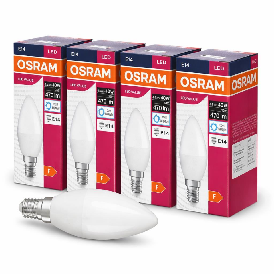 Osram E14 LED Ampul 4,9W 6500K Beyaz Işık 470 Lümen 40W Eşdeğer 4’lü Ekonomik Paket