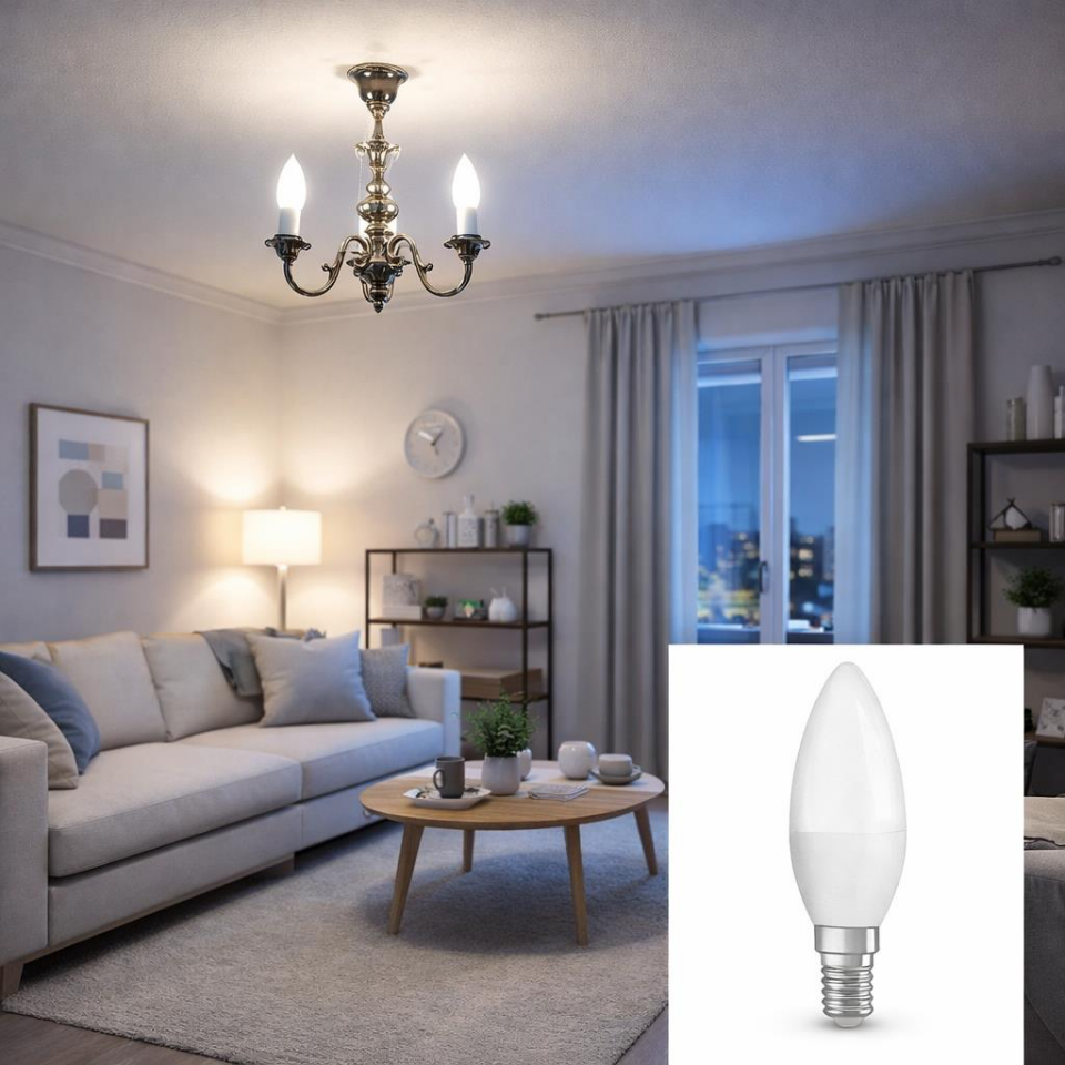 Osram E14 LED Ampul 4,9W 6500K Beyaz Işık 470 Lümen 40W Eşdeğer 4’lü Ekonomik Paket