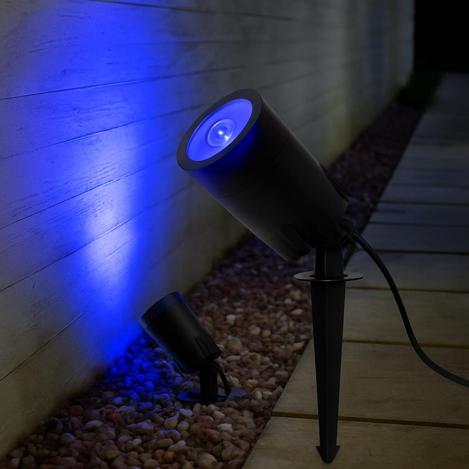 Zita Mavi Işıklı Kazıklı Çim Armatürü – GU10 Ampullü, Değiştirilebilir Bahçe Aydınlatma Lambası, 220V
