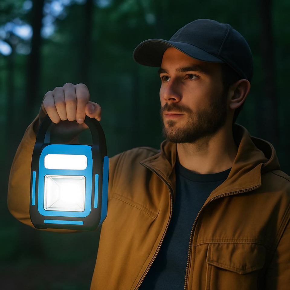 NOAS Bitez 3W 300 Lümen Güneş Enerjili ve USB Şarjlı LED Fener – 3 Modlu Taşınabilir Işıldak