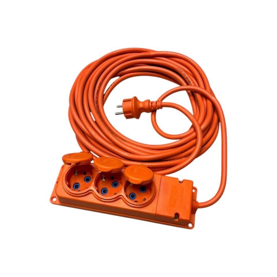Bylion 3WAY-10325-F 3’lü Uzatma Kablosu – 10 Metre, 3x2.5mm TTR, Dayanıklı ve Güvenli Çoklu Priz