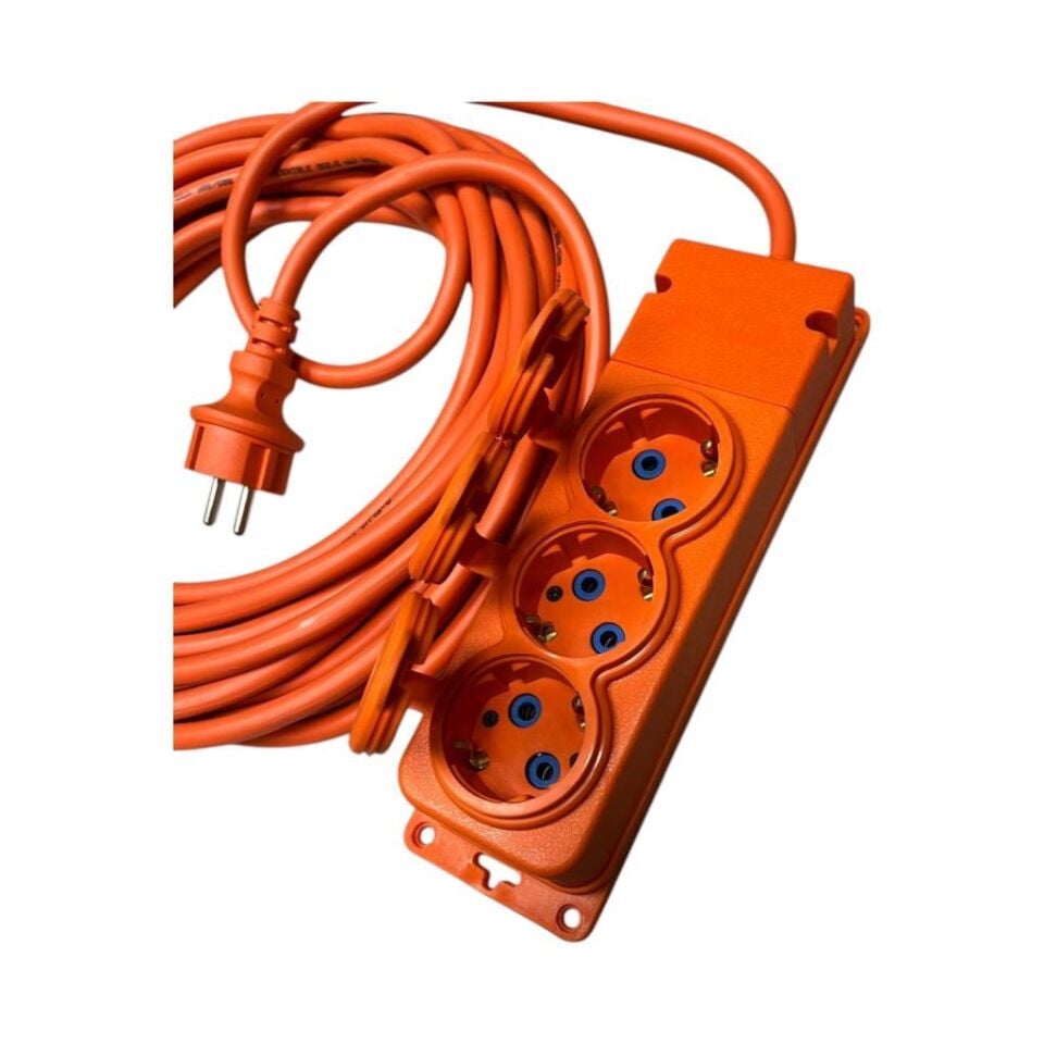 Bylion 3WAY-10325-F 3’lü Uzatma Kablosu – 10 Metre, 3x2.5mm TTR (CCA), Dayanıklı ve Güvenli Çoklu Priz