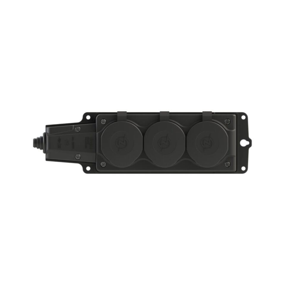 Ne-Ad 4103 Kauçuk Üçlü Grup Priz – 16A, 220-250V, Darbeye Dayanıklı, Yerli Üretim