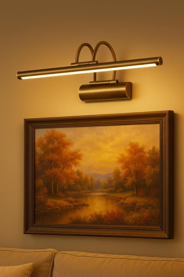 SekaTech 35cm Flüt Aplik – Eskitme Kasa, 6W 3200K Gün Işığı LED Ayna Üstü Banyo ve Tablo Aydınlatma Lambası