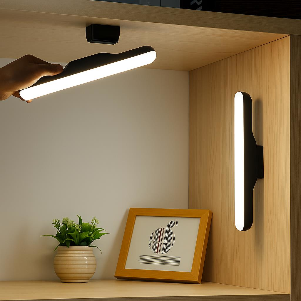 CATA CT-5249 Martı LED Aplik 6W Siyah | Dokunmatik Dimmerli, 3 Işık Renkli, Şarjlı ve Manyetik Montajlı Aydınlatma Lambası