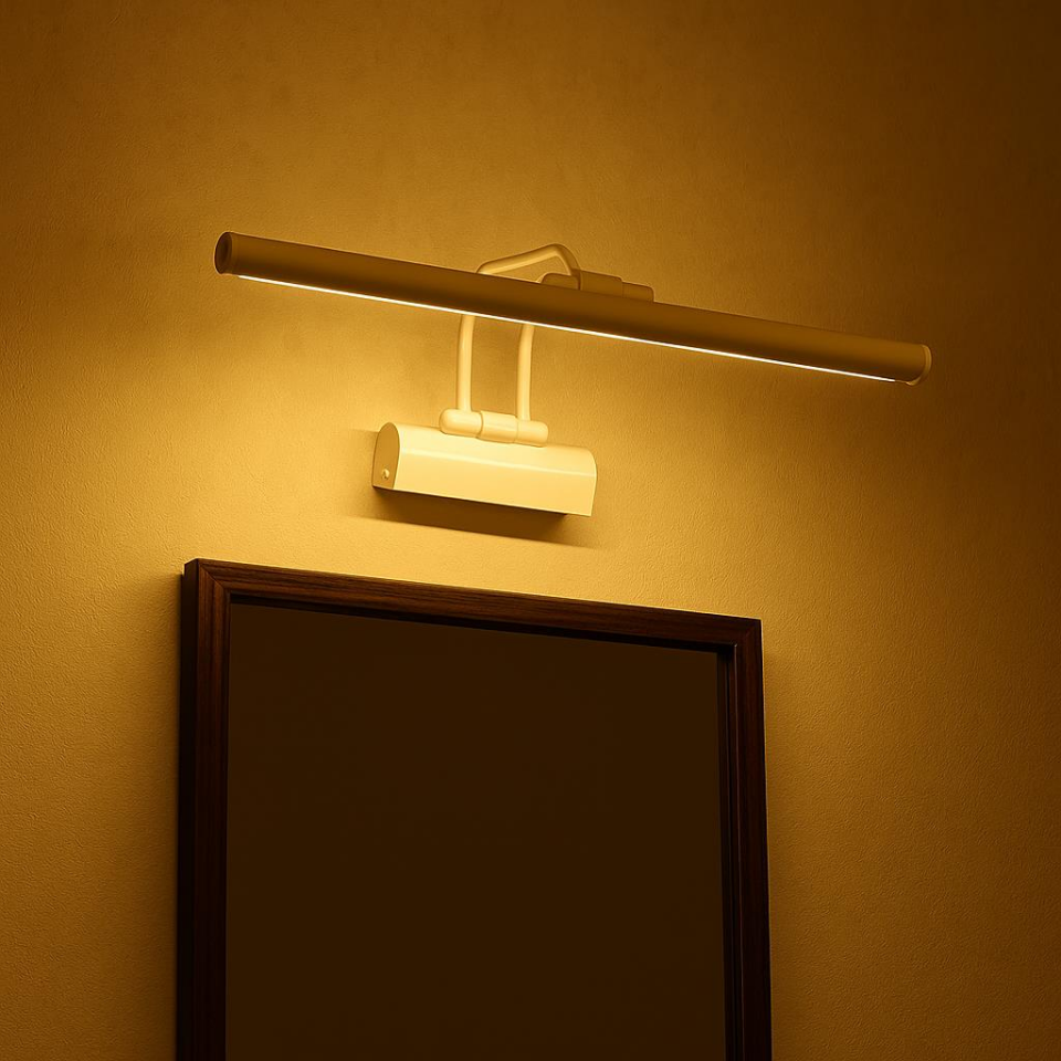 SekaTech 35 cm Beyaz Flüt Aplik – 3200K Gün Işığı LED, 6W, Yüzey Montaj, Ayna ve Banyo Üstü Aydınlatma 220V