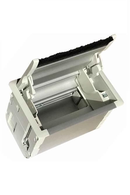 Ne-Ad 5 Modül Masa Üstü Priz Kutusu | 45x22,5 mm Modül Uyumlu | Bas-Aç Kapaklı | Alüminyum Eloksal | 3205-01