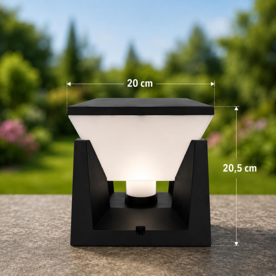 Zita 351 Piramit Bahçe Duvar Üstü Aydınlatma | E27 Duy (Ampul Hariç) | IP54 | UV Korumalı | ABS Gövde | 200x205 mm