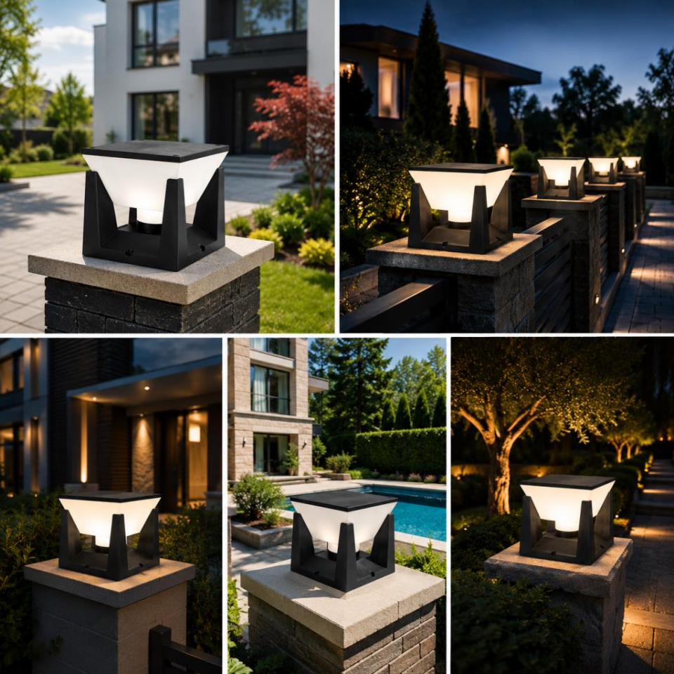 Zita 351 Piramit Bahçe Duvar Üstü Aydınlatma | E27 Duy (Ampul Hariç) | IP54 | UV Korumalı | ABS Gövde | 200x205 mm