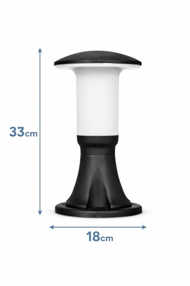 Zita Mantar Kale 33 cm Bahçe Duvar Set Üstü Aydınlatma Armatürü | E27 Duy | IP54 | UV Korumalı | Ampul Hariç