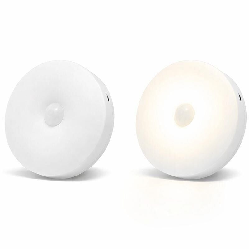 2’li Set Sensörlü LED Kabin Işığı Gece Lambası | 1,5W | 4000K Doğal Beyaz | 150 Lümen | USB Şarjlı | Manyetik & Bantlı | Mutfak Dolabı, Merdiven, Gardırop Aydınlatma Karanlıkta Harekete Duyarlı