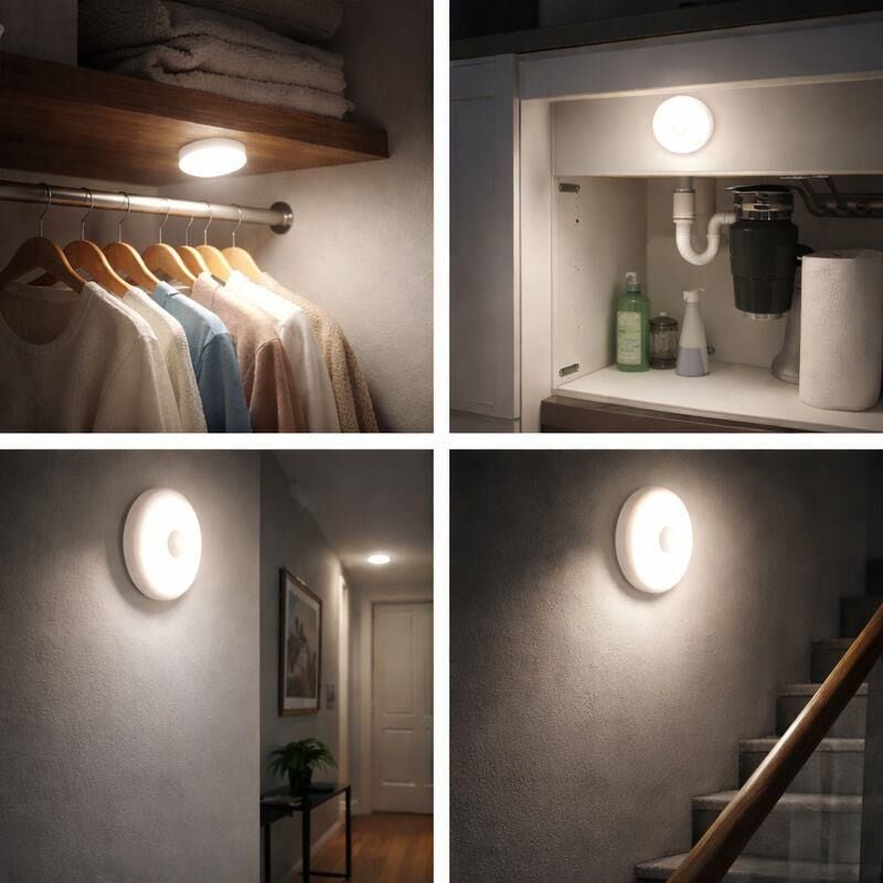 2’li Set Sensörlü LED Kabin Işığı Gece Lambası | 1,5W | 4000K Doğal Beyaz | 150 Lümen | USB Şarjlı | Manyetik & Bantlı | Mutfak Dolabı, Merdiven, Gardırop Aydınlatma Karanlıkta Harekete Duyarlı