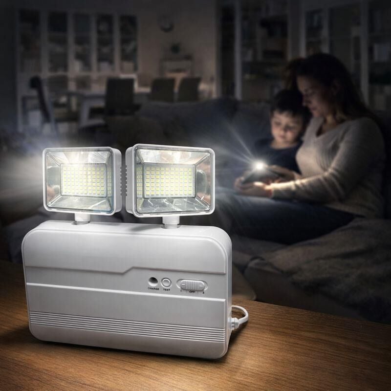 Cata CT-9172 2x10W Acil Aydınlatma Armatürü | 2200 Lümen | 2 Kademe | 6400K Beyaz Işık | 220V | IP20 | 22x22 cm