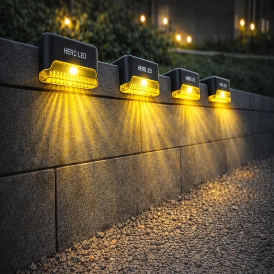 Hero Led 4 Lü Solar Köşe Armatürü İp64-Basamak-Merdiven-Bahçe Duvarı-Çit Aydınlatması