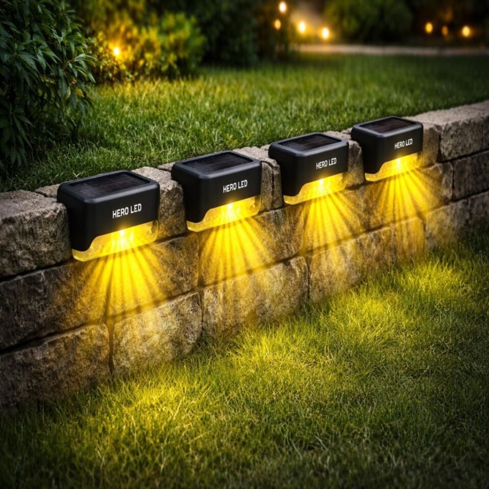 Hero Led 4 Lü Solar Köşe Armatürü İp64-Basamak-Merdiven-Bahçe Duvarı-Çit Aydınlatması