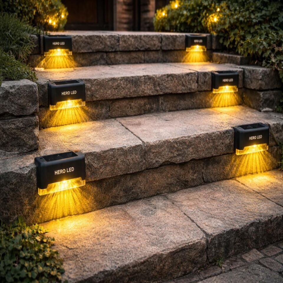 Hero Led 4 Lü Solar Köşe Armatürü İp64-Basamak-Merdiven-Bahçe Duvarı-Çit Aydınlatması