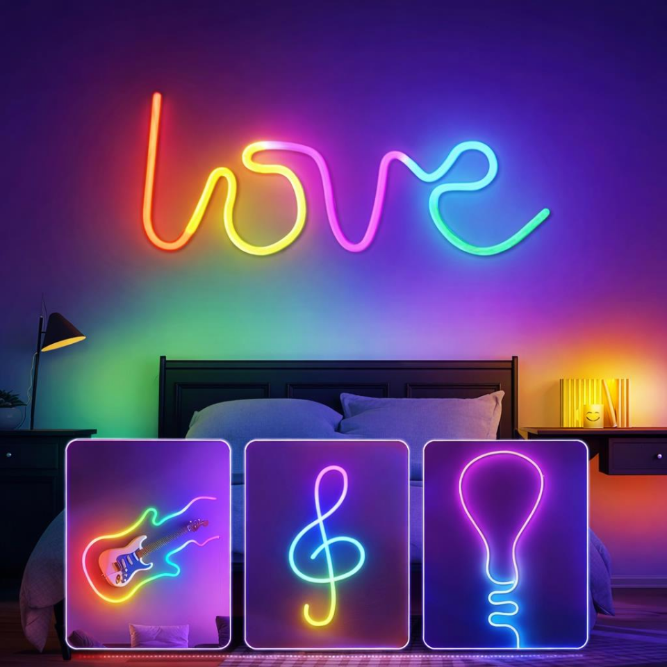 CT-4567-Akıllı RGB Neon Pixel LED Duvar Lambası – Mobil Uygulama Kontrollü, Müzik Senkronlu, Oyuncu Odası Dekoratif Gece Aydınlatması