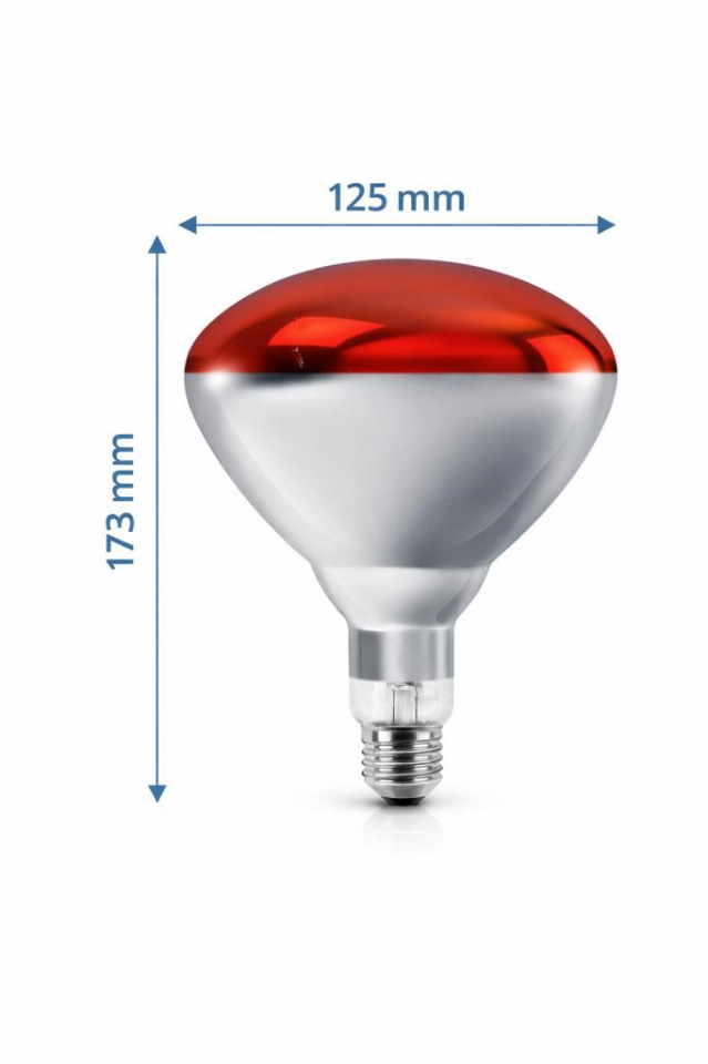 Philips 250W Infrared Isıtma Lambası BR125 E27 Kızılötesi Kırmızı Işık Ampul Hayvan Isıtma & Fizik Tedavi 220V