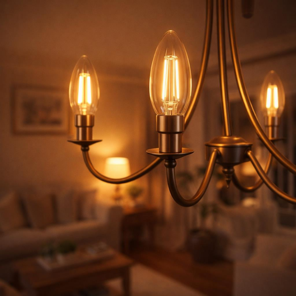 Philips LED Classic 4.3W (40W Eşdeğer) B35 Mum Filament Ampul 3’lü Paket, 2700K Sarı Işık, E14 İnce Duy, Dekoratif, Dim Edilemez