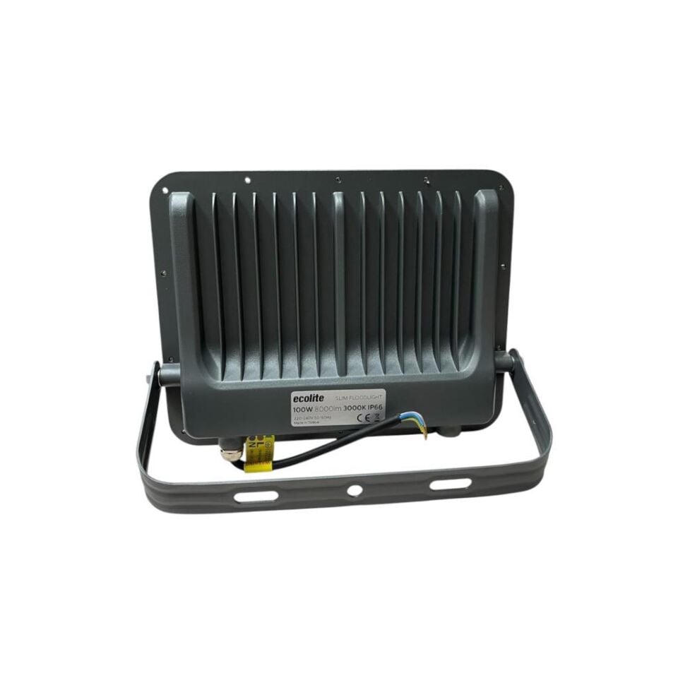 Ecolite 100W LED Projektör 8000 Lümen 6500K Beyaz Işık IP66 Su Geçirmez Dış Mekan Bahçe Duvar Aydınlatma 220V