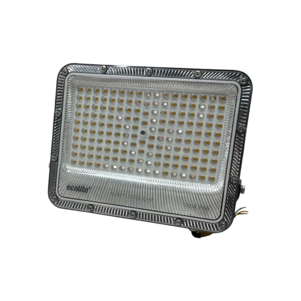 Ecolite 100W LED Projektör 8000 Lümen 6500K Beyaz Işık IP66 Su Geçirmez Dış Mekan Bahçe Duvar Aydınlatma 220V