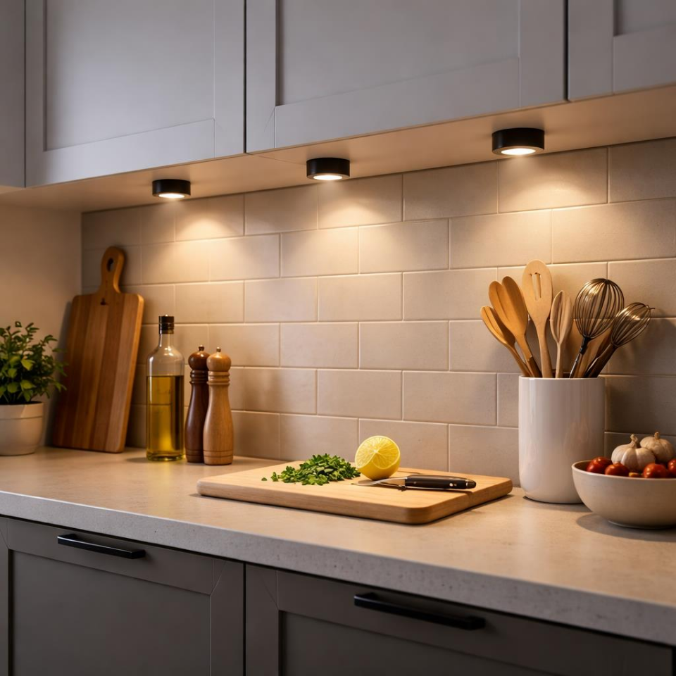 3W LED Sıva Üstü Mini Spot 220V Günışığı – 6 cm Mobil Raf & Dolap Aydınlatma