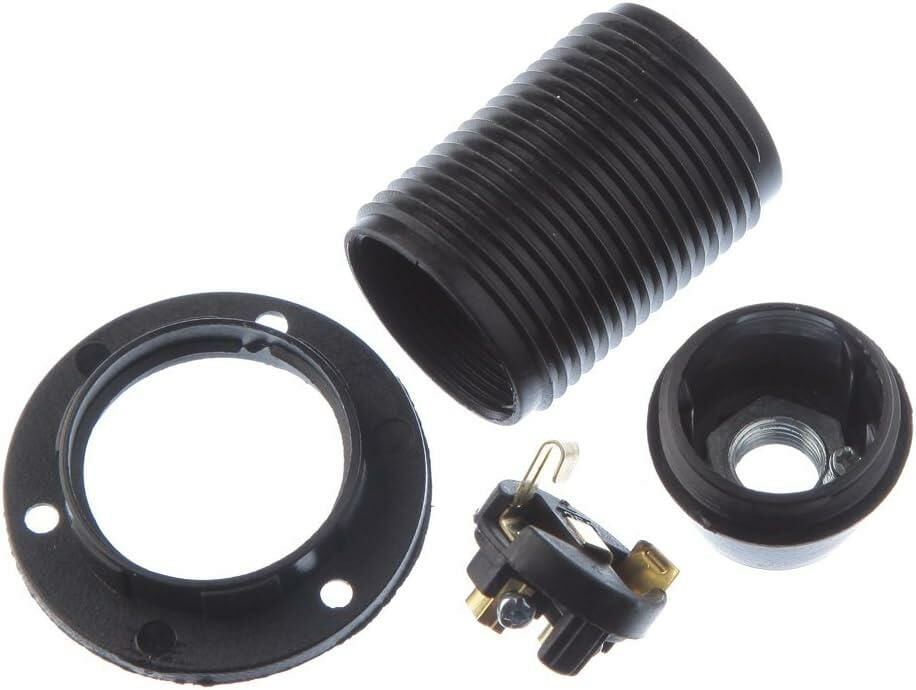 Avize İtalyan duyu E-14 Siyah Örgün Dişli Duy