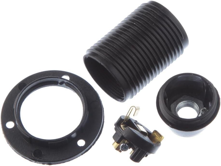 Avize İtalyan duyu E-14 Siyah Örgün Dişli Duy