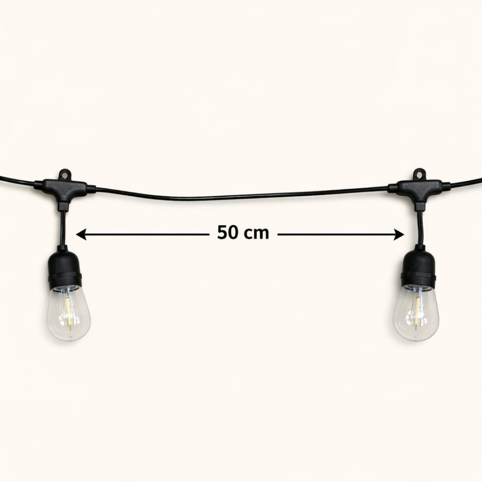 10’lu LED Bahçe Aydınlatma Sarkıt Sarmaşık – Kablolu, Hazır Ampullü (10 Adet), 3200K Günışığı, IP44 Suya Dayanıklı, Dış Mekan Çit Ağaç Balkon Işık Zinciri 5 Metre