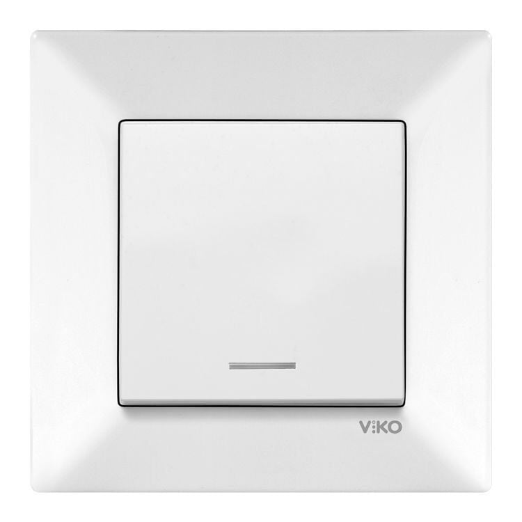 Viko Meridian Beyaz Işıklı Anahtar Çerçeve Dahil