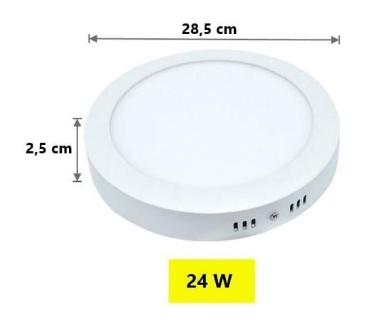 Led Panel Aydınlatma 24W Yuvarlak BEYAZ 6500K Sıva Üstü