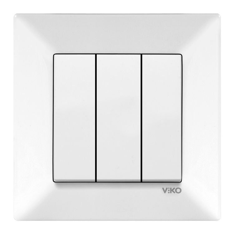 Viko Meridian Beyaz Üçlü Anahtar Çerçeve Dahil