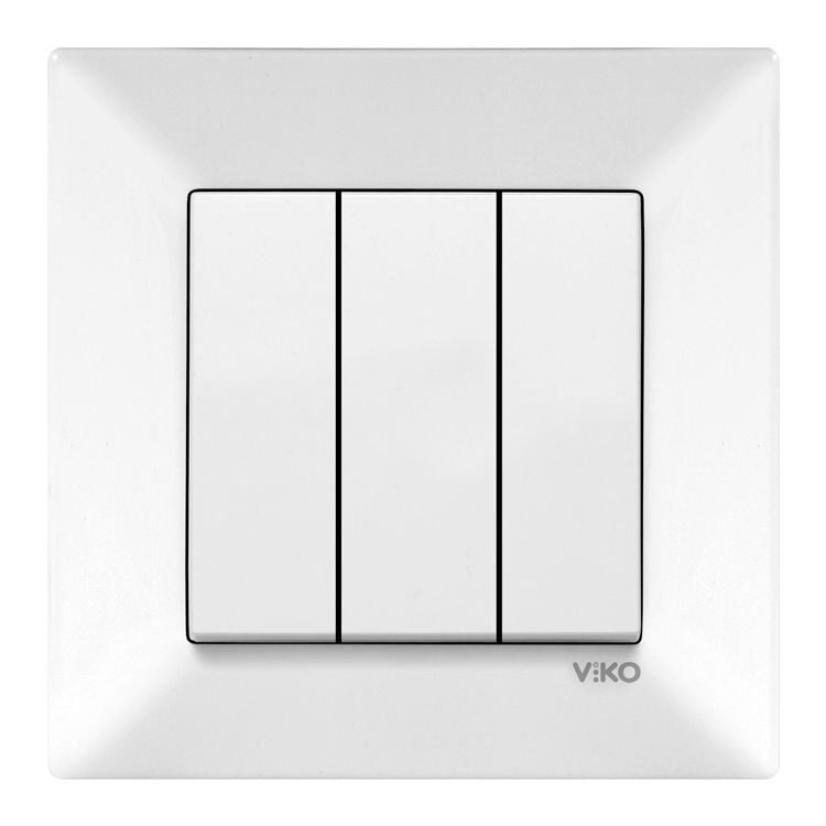 Viko Meridian Beyaz Üçlü Anahtar Çerçeve Dahil