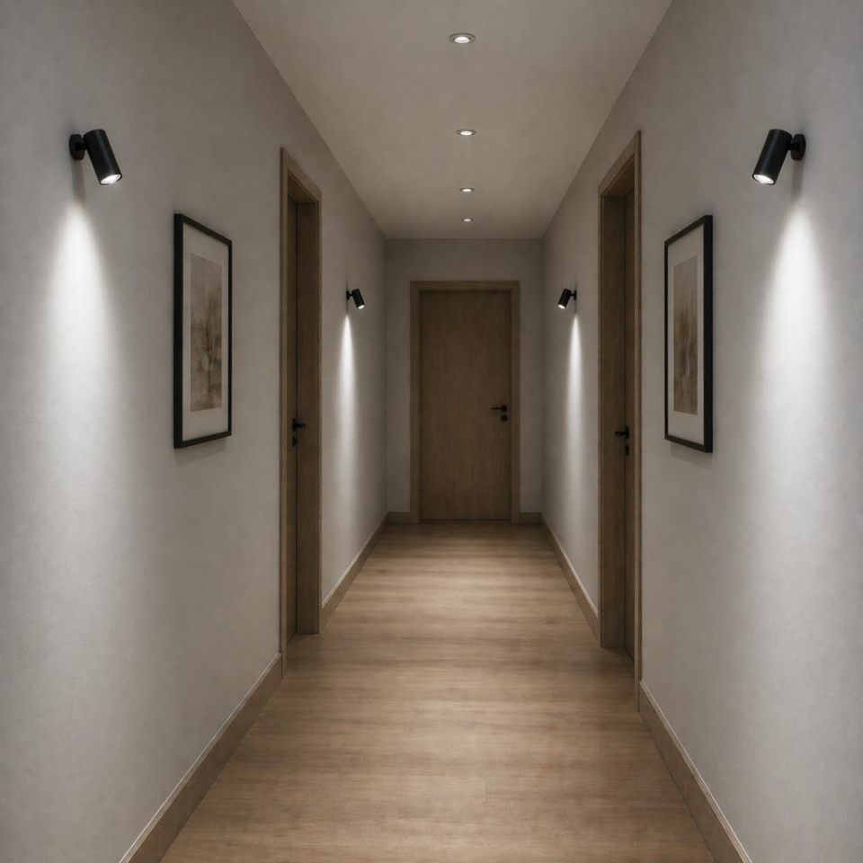 GU10 Duylu Siyah Aplik Spot – 4000K Naturel Işık 4,5W Ampul Dahil, Ayarlanabilir Başlık, Modern Tavan ve Duvar Aydınlatma Armatürü