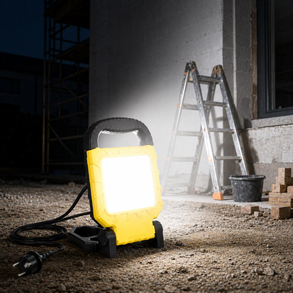 Horoz 068-015-0045 Seyyar LED Projektör 45W – 6400K Beyaz Işık, 4900 Lümen, 360W Eşdeğer, 1.5 m Kablolu, Katlanabilir Taşınabilir Projektör (220V)