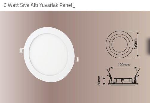 6 Watt Slim Led Panel Sıvaaltı Günışığı 3200K