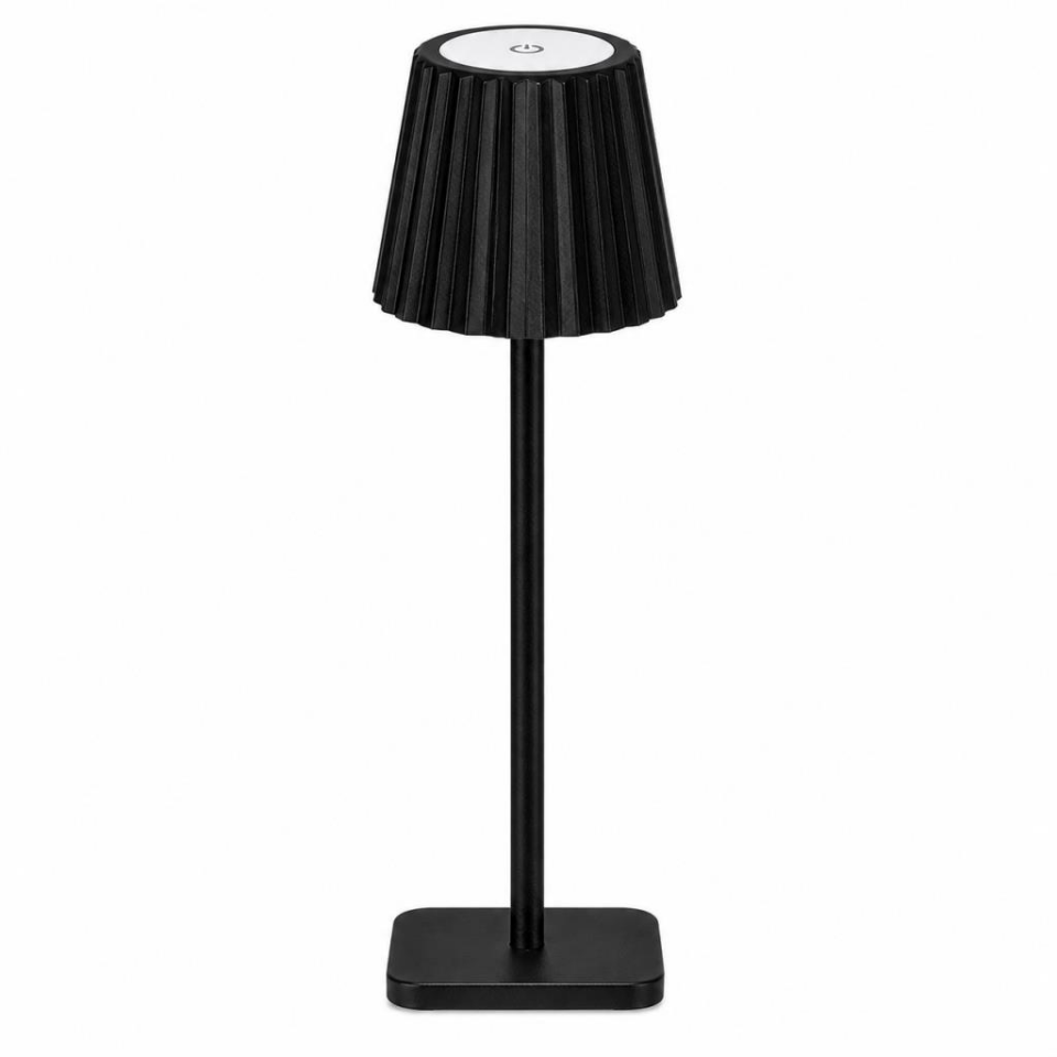 Horoz Merida Siyah Şarjlı LED Masa Lambası 3 CCT Dimmer Dokunmatik Kablosuz Type-C Şarjlı Dekoratif Ambiyans Aydınlatma 38 cm