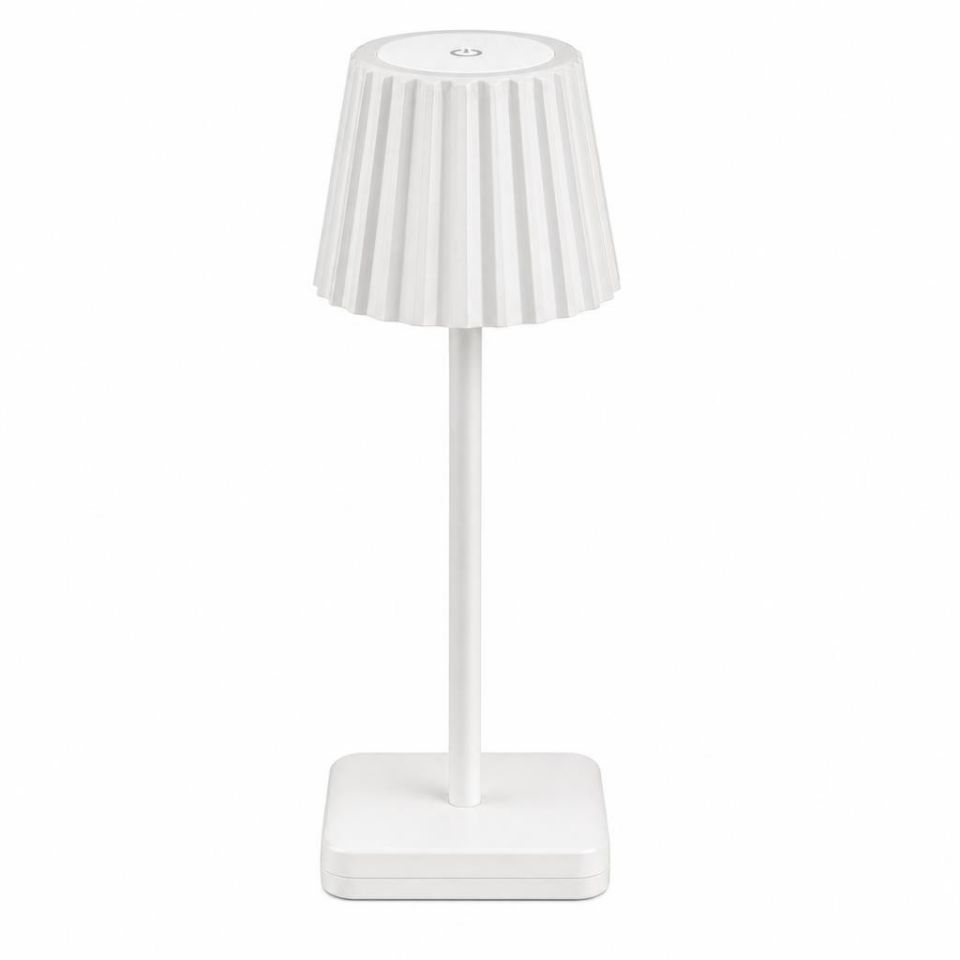 Horoz Merida Beyaz Şarjlı LED Masa Lambası 3 CCT Dimmer Dokunmatik Kablosuz Type-C Şarjlı Minimal Dekoratif Ambiyans Aydınlatma 38 cm